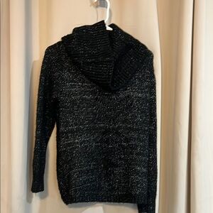 Black Cowl Neck Pullover Sweater with Long Sleeves